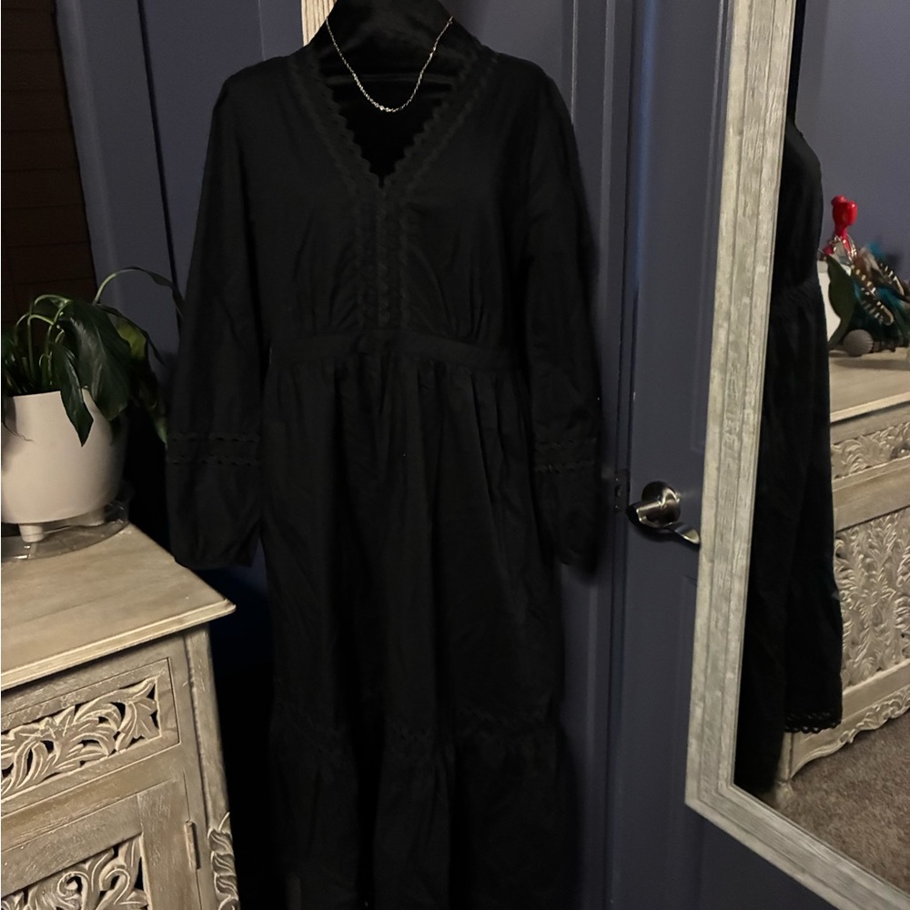 J. Crew Black Long Sleeve Dress